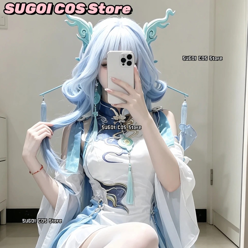 Anime Cosplay Blue Hair - C921، لعبة أنمي 