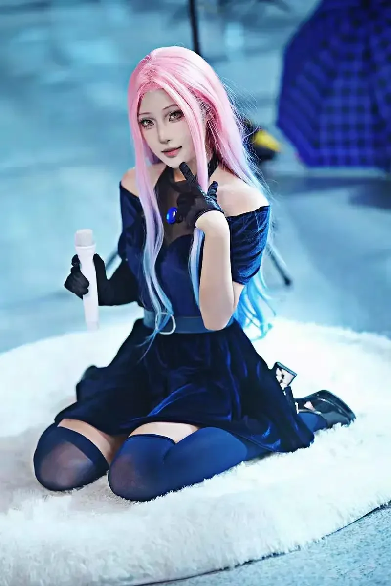 Anime Cosplay Blue Hair - زي ميزي التنكري لعام 2026، زي