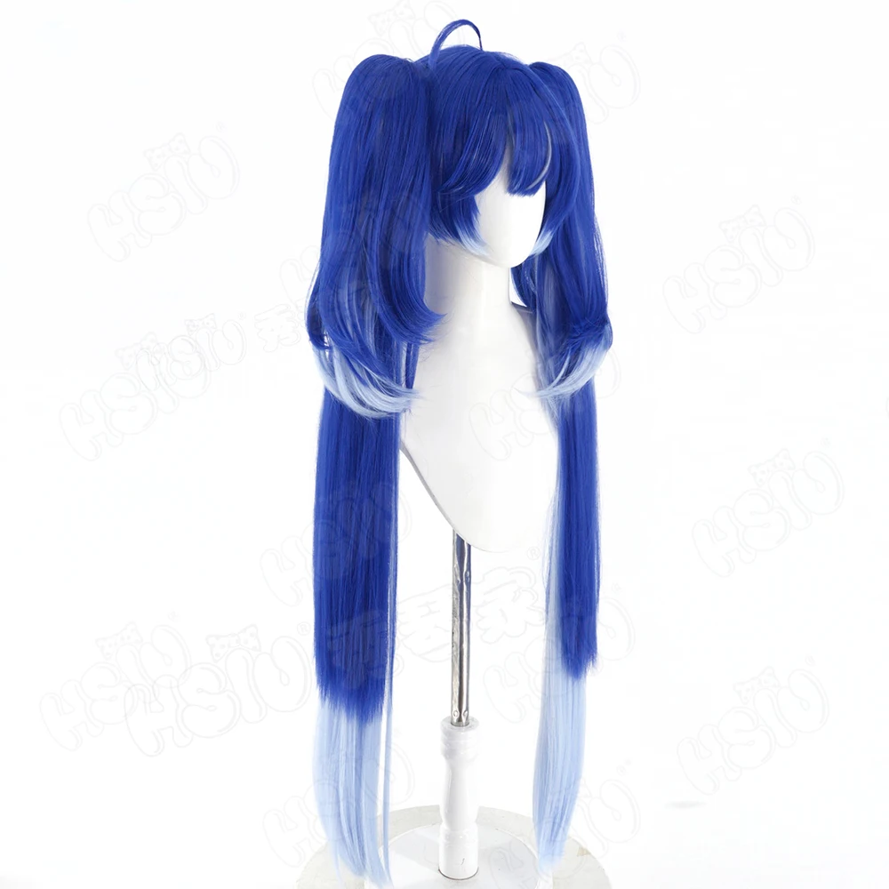 Anime Cosplay Blue Hair - باروكة شعر صناعي طويلة باللون الأزرق