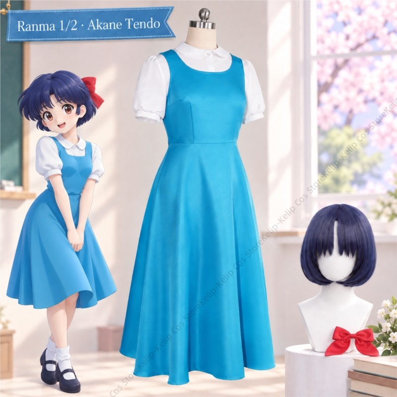 زي تنكري لشخصية أكان تيندو من  - مراجعة Anime Cosplay Blue Hair وسعره