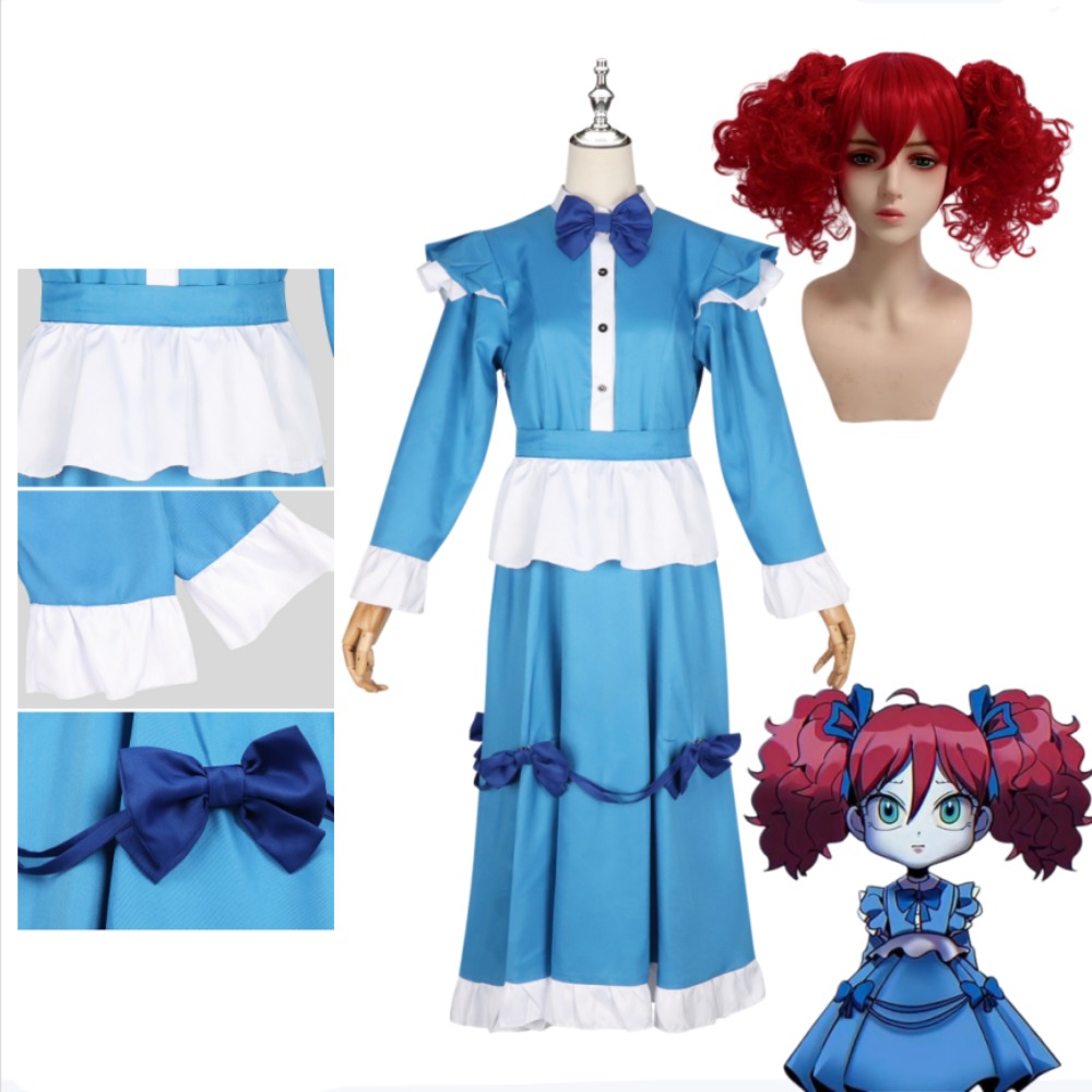 زي تنكري كامل للنساء البالغات  - مراجعة Anime Cosplay Blue Hair وسعره