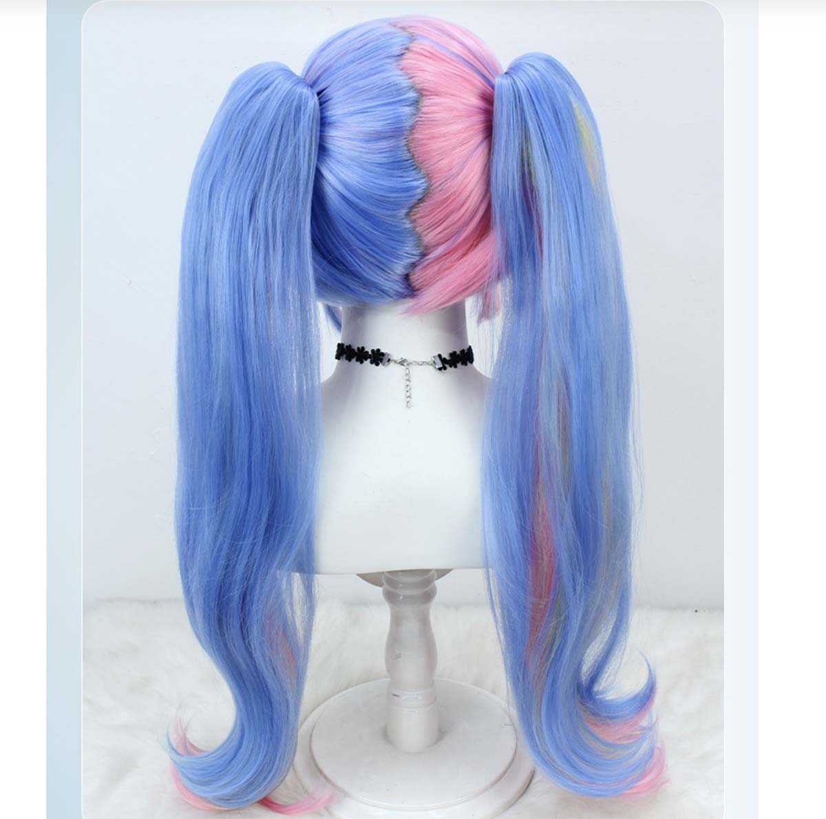 باروكة شعر زرقاء وردية اللون ل - مراجعة Anime Cosplay Blue Hair وسعره
