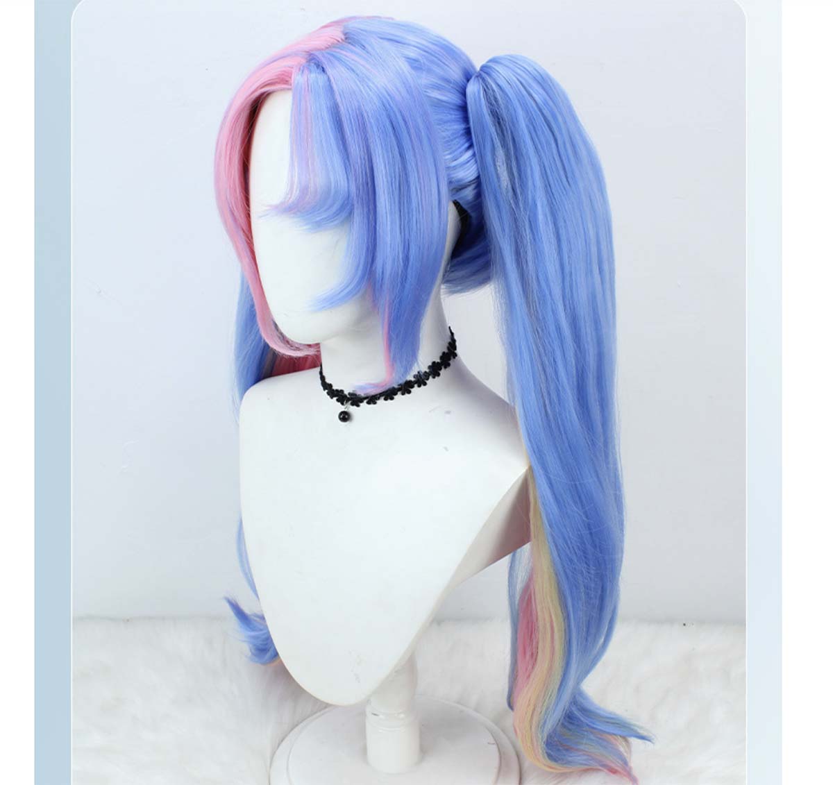 باروكة شعر زرقاء وردية اللون ل - مراجعة Anime Cosplay Blue Hair وسعره