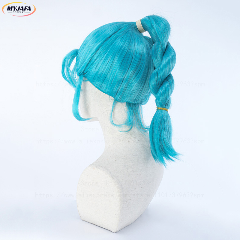بولما شعر مستعار تأثيري بورما  - مراجعة Anime Cosplay Blue Hair وسعره